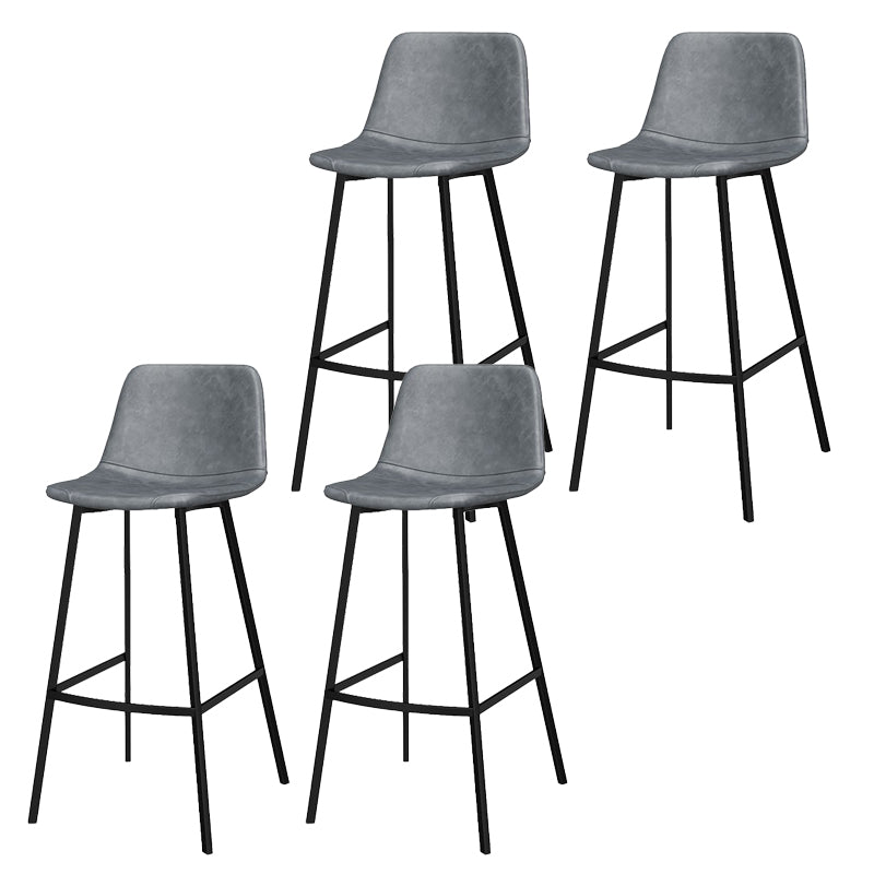 Modern Style Low Back Bar-stool Pu Leather Counter Bar Stool with Metal Legs for Home