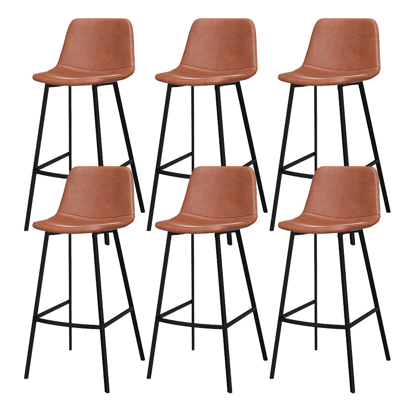 Modern Style Low Back Bar-stool Pu Leather Counter Bar Stool with Metal Legs for Home