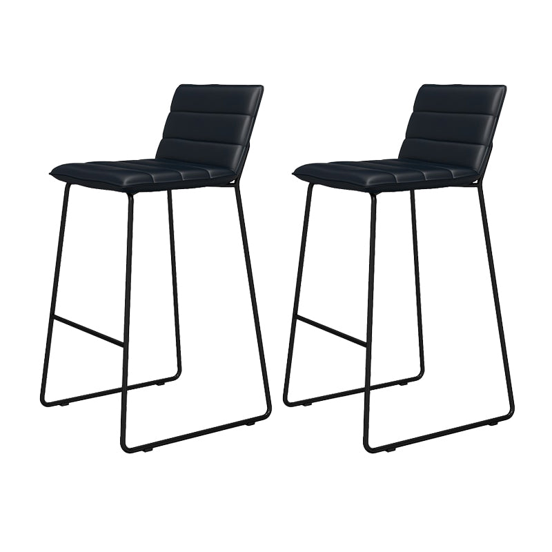Modern Style Low Back Bar-stool Pu Leather Counter Bar Stool with Metal Legs for Home