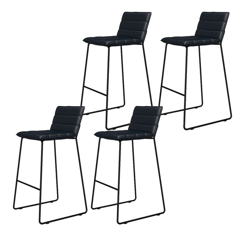 Modern Style Low Back Bar-stool Pu Leather Counter Bar Stool with Metal Legs for Home
