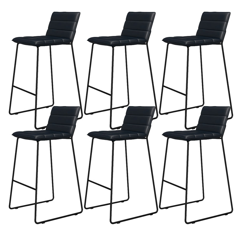 Modern Style Low Back Bar-stool Pu Leather Counter Bar Stool with Metal Legs for Home