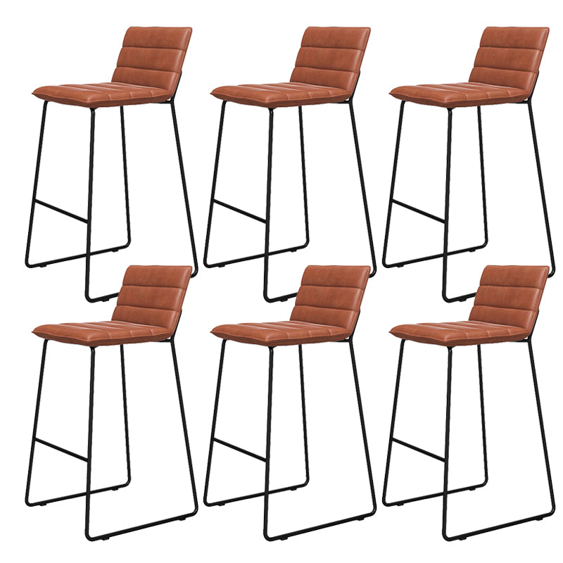 Modern Style Low Back Bar-stool Pu Leather Counter Bar Stool with Metal Legs for Home
