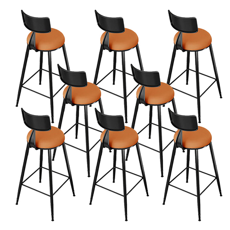 Modern Style Low Back Bar-stool Round Seat Counter Bar Stool with Metal Legs for Home