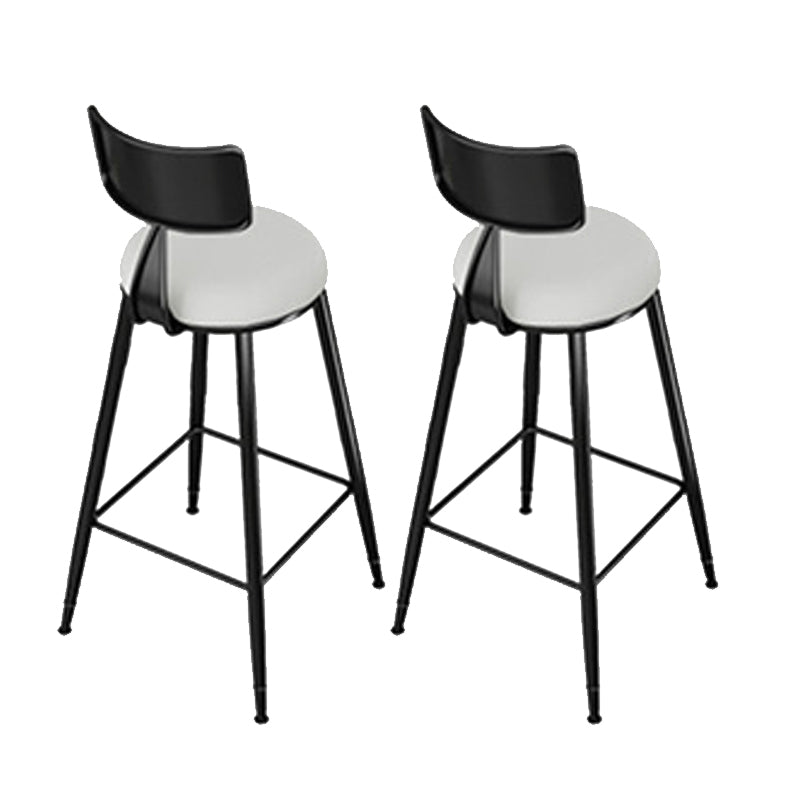 Modern Style Low Back Bar-stool Round Seat Counter Bar Stool with Metal Legs for Home