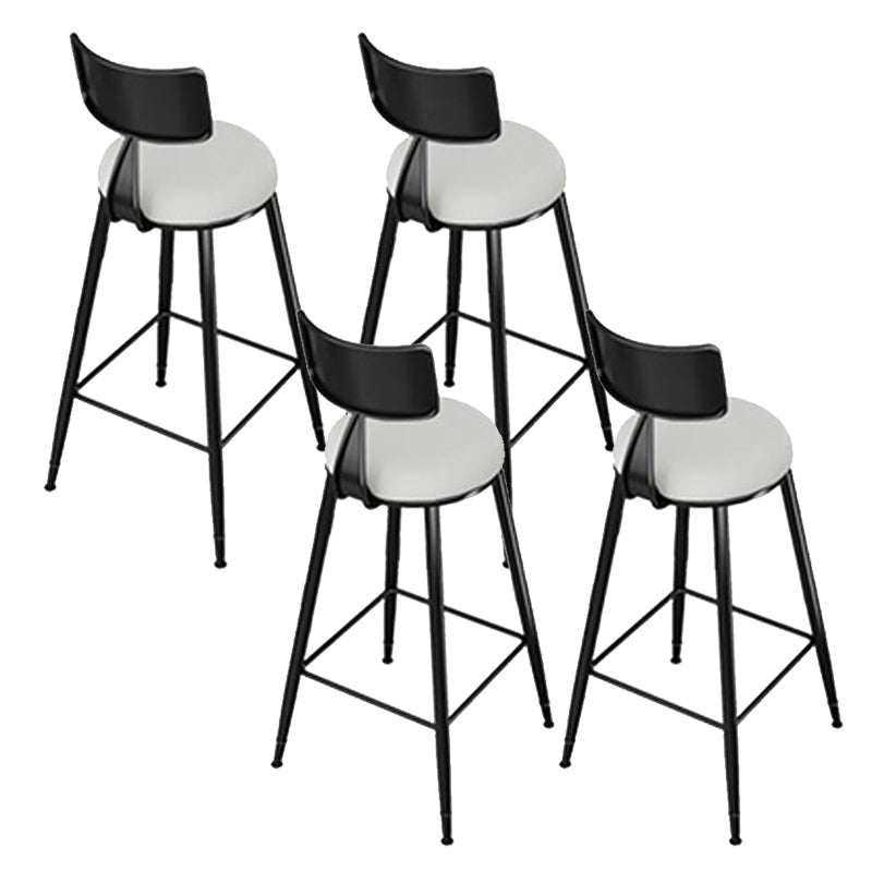 Modern Style Low Back Bar-stool Round Seat Counter Bar Stool with Metal Legs for Home