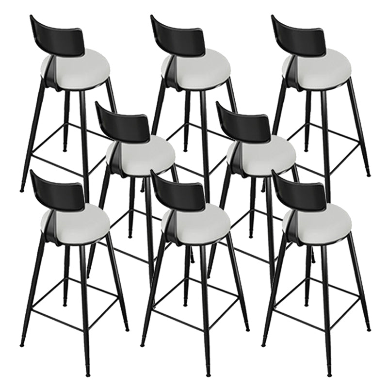 Modern Style Low Back Bar-stool Round Seat Counter Bar Stool with Metal Legs for Home