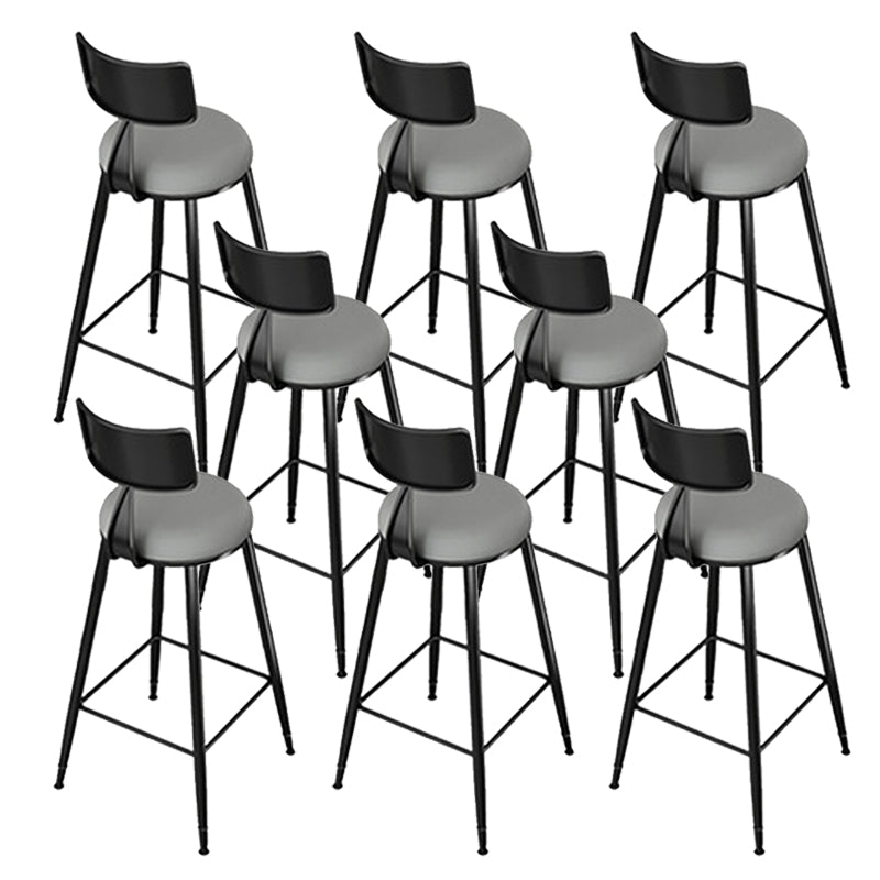 Modern Style Low Back Bar-stool Round Seat Counter Bar Stool with Metal Legs for Home
