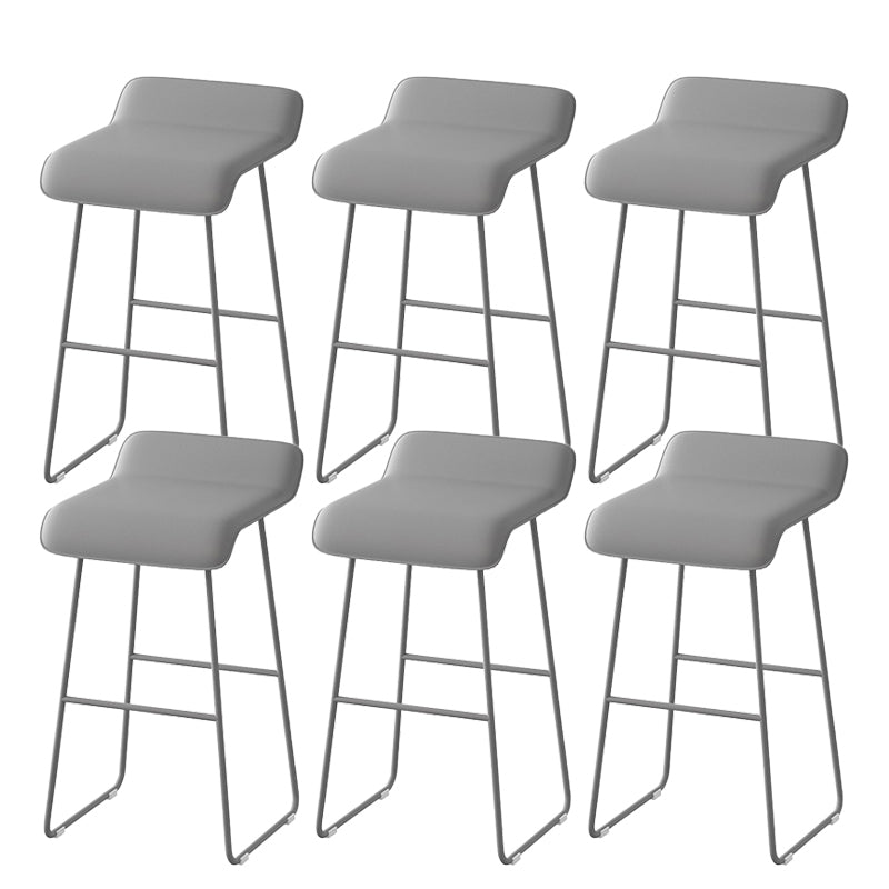 Modern Style Backless Bar-stool Pu Leather Counter Bar Stool with Metal Legs