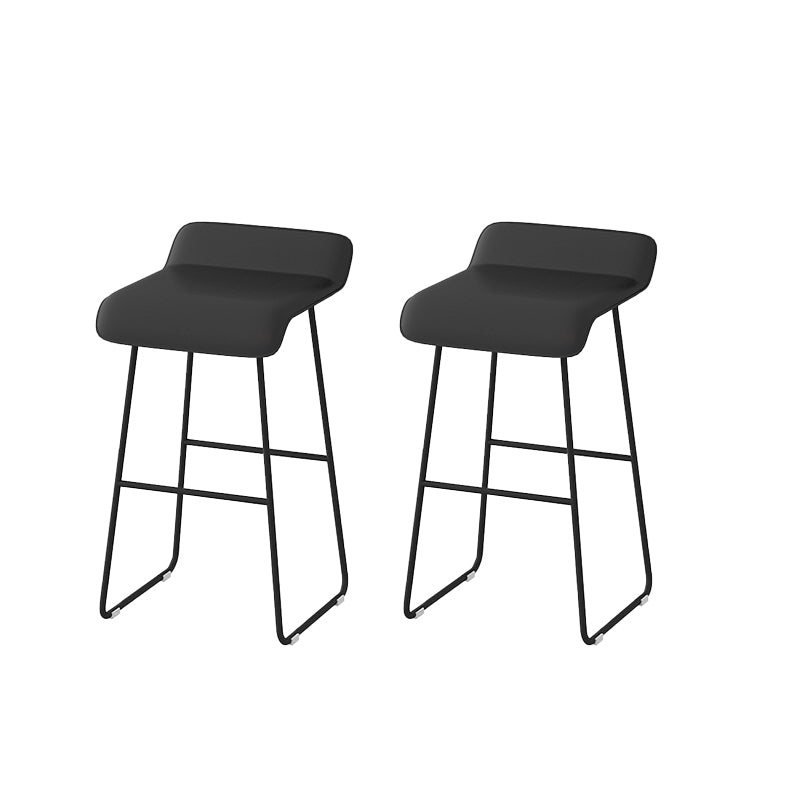Modern Style Backless Bar-stool Pu Leather Counter Bar Stool with Metal Legs