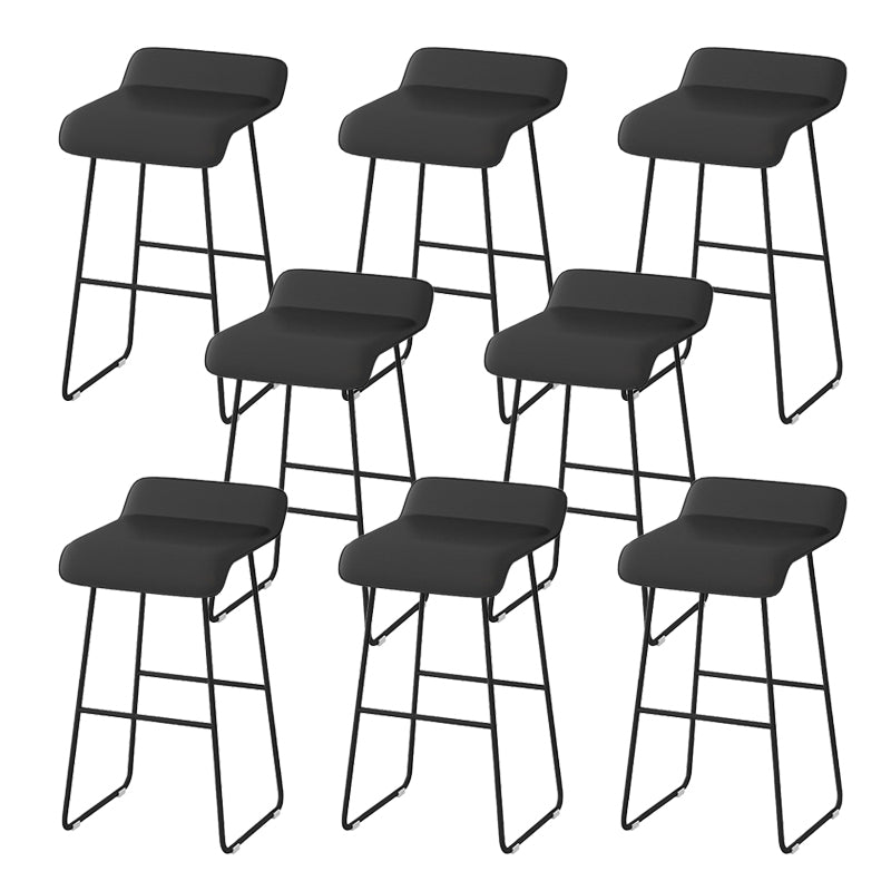 Modern Style Backless Bar-stool Pu Leather Counter Bar Stool with Metal Legs