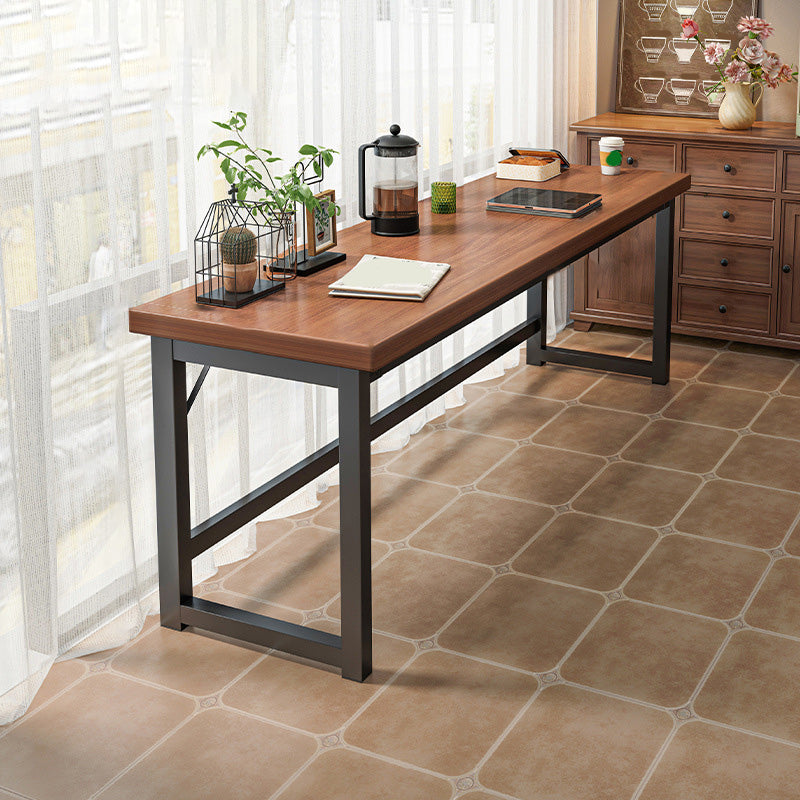 Industrial Style Bistro Bar Table Wooden Rectangle Metal Base Bar Table