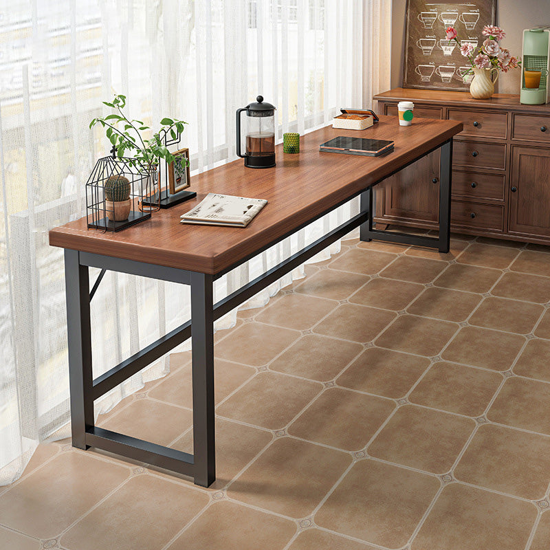 Industrial Style Bistro Bar Table Wooden Rectangle Metal Base Bar Table