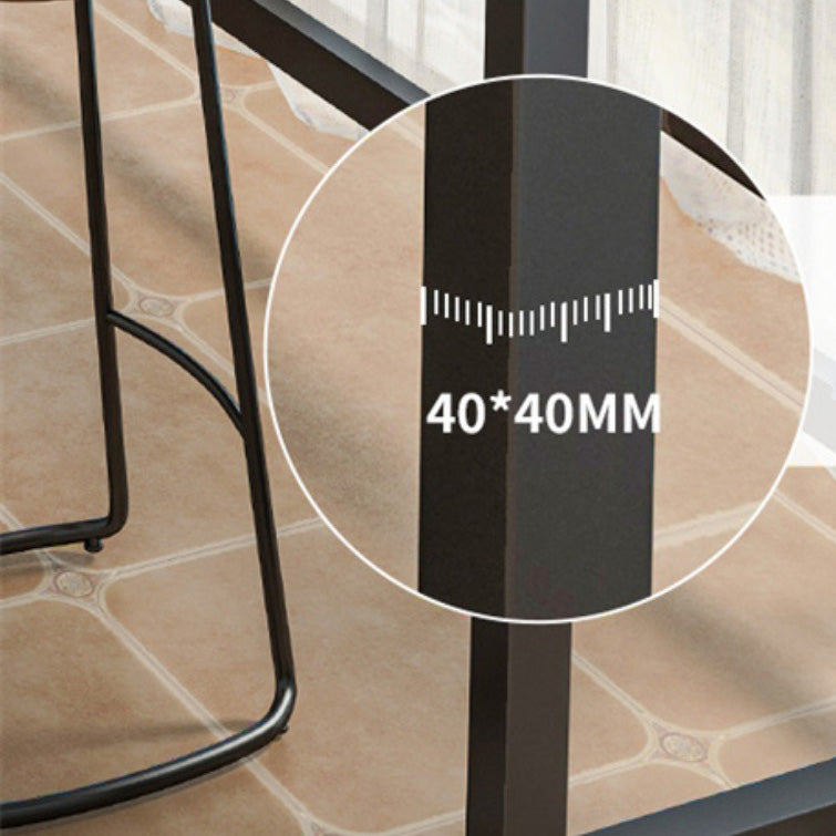 Industrial Style Bistro Bar Table Wooden Rectangle Metal Base Bar Table