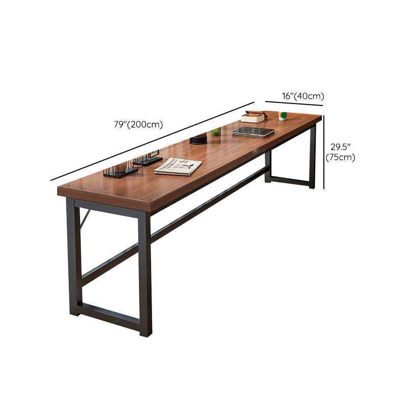 Industrial Style Bistro Bar Table Wooden Rectangle Metal Base Bar Table