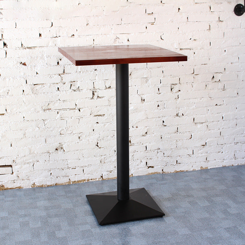 Industrial Solid Wood Bar Table Black Frame Dining Table for Bistro