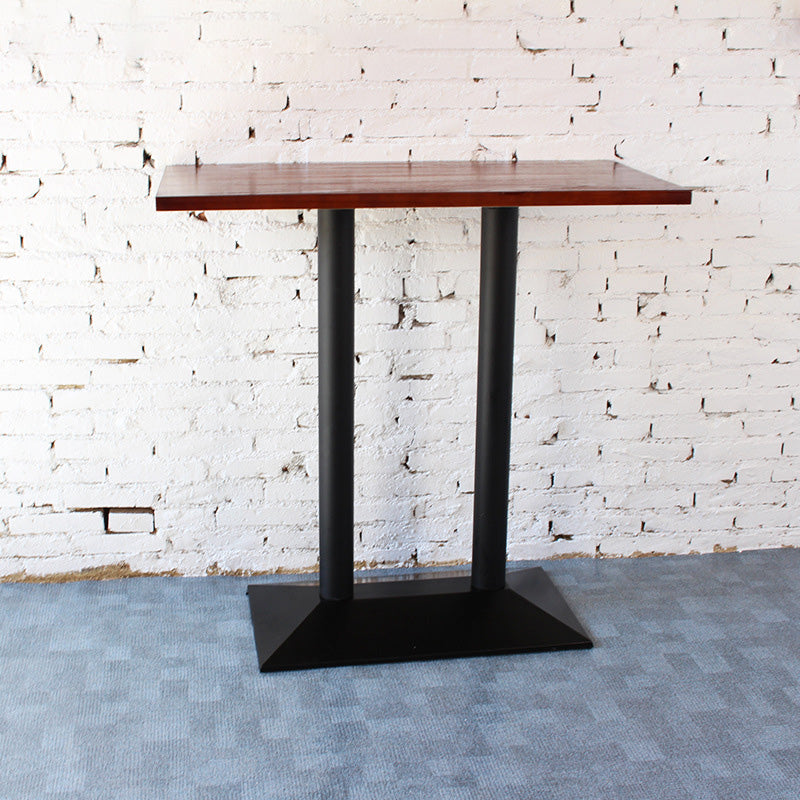 Industrial Solid Wood Bar Table Black Frame Dining Table for Bistro