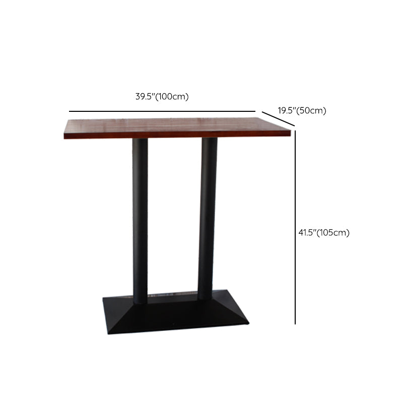 Industrial Solid Wood Bar Table Black Frame Dining Table for Bistro