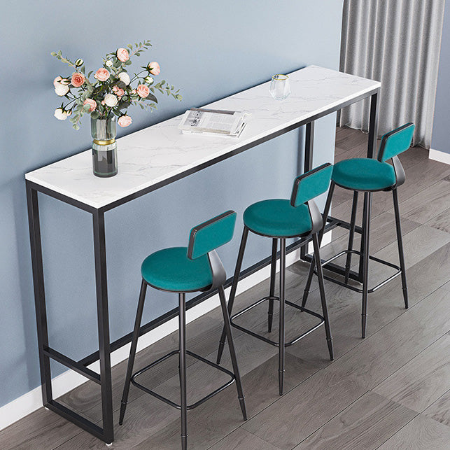 Glam Sintered Stone Bar Table Rectangle Dining Table for Kitchen