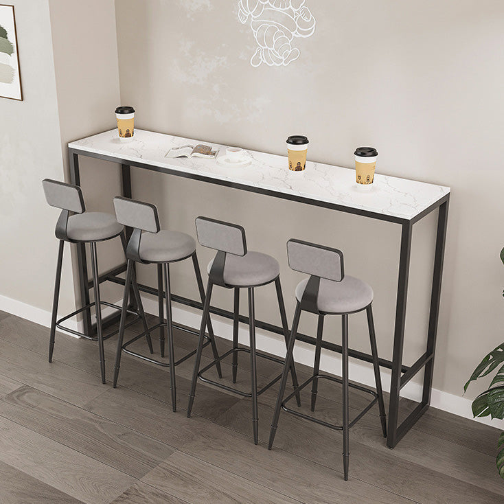 Glam Sintered Stone Bar Table Rectangle Dining Table for Kitchen