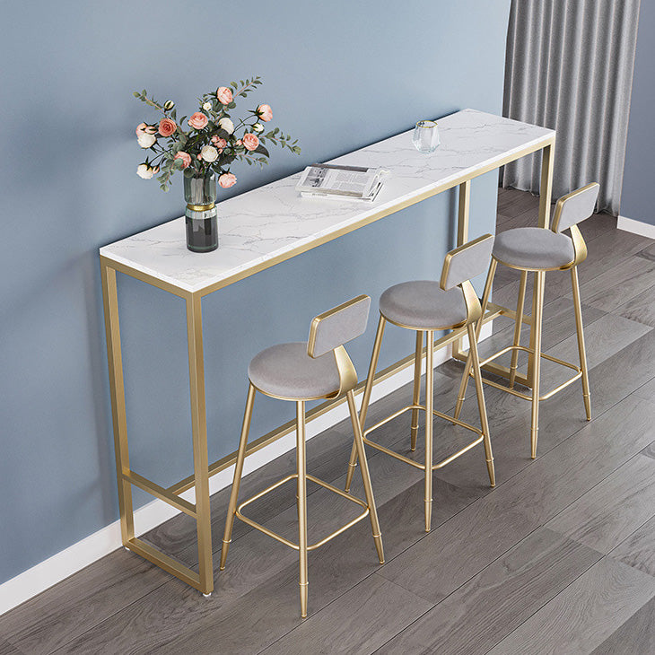 Glam Sintered Stone Bar Table Rectangle Dining Table for Kitchen