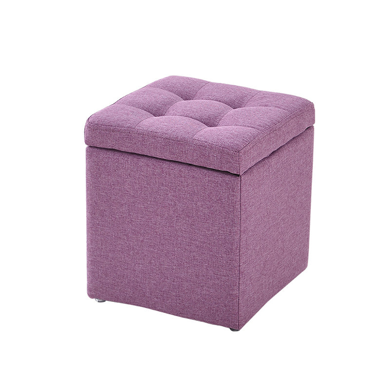 Modern Style Ottoman Cotton Square Indoor Ottoman with Storage