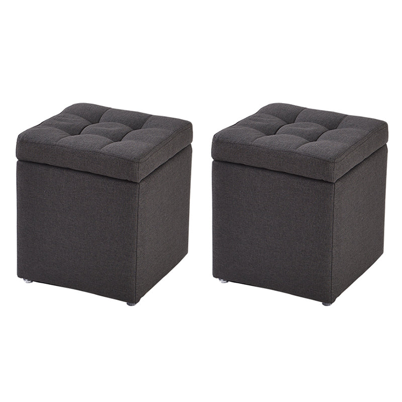 Modern Style Ottoman Cotton Square Indoor Ottoman with Storage