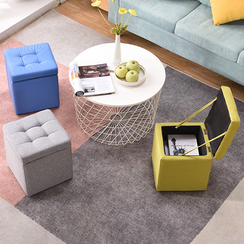Modern Style Ottoman Cotton Square Indoor Ottoman with Storage