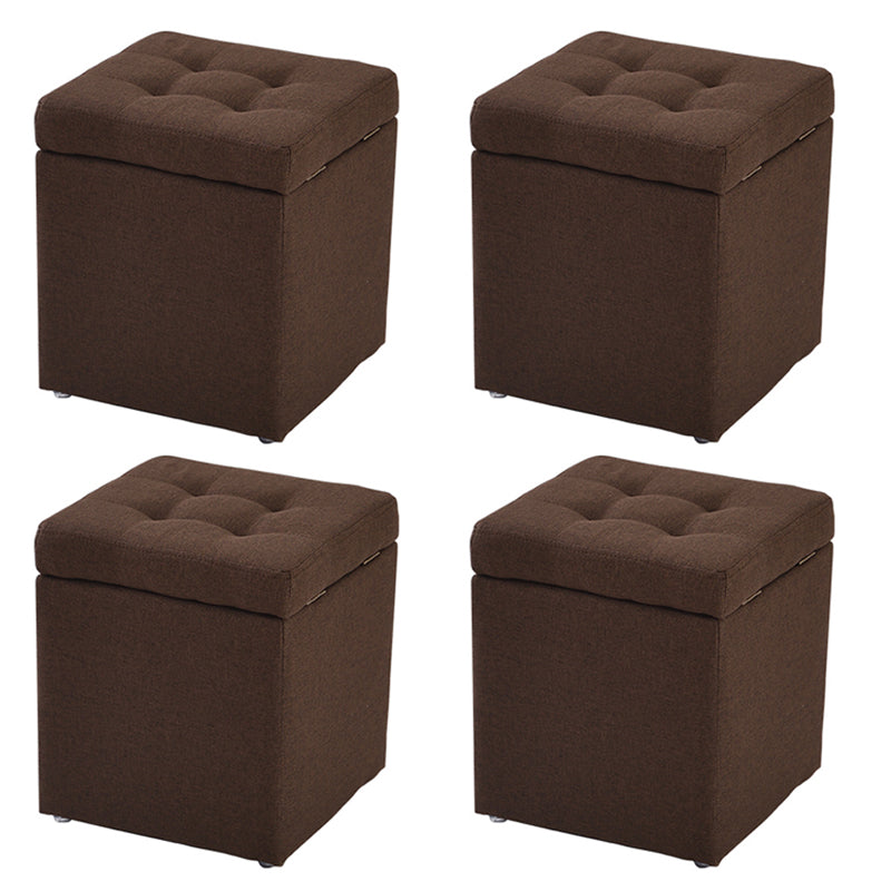 Modern Style Ottoman Cotton Square Indoor Ottoman with Storage