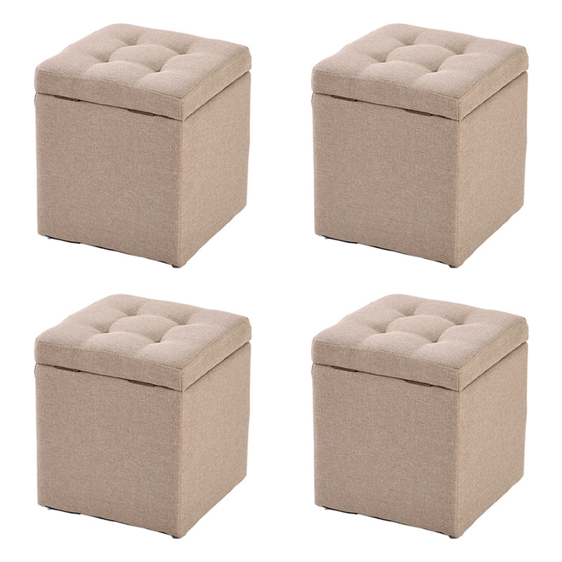Modern Style Ottoman Cotton Square Indoor Ottoman with Storage