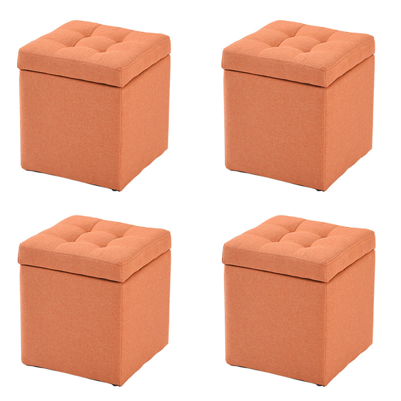 Modern Style Ottoman Cotton Square Indoor Ottoman with Storage