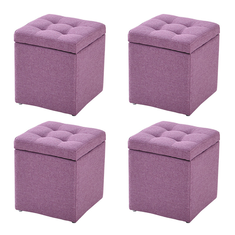 Modern Style Ottoman Cotton Square Indoor Ottoman with Storage