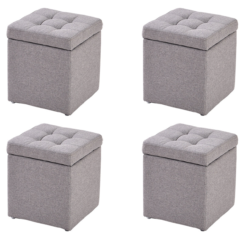 Modern Style Ottoman Cotton Square Indoor Ottoman with Storage