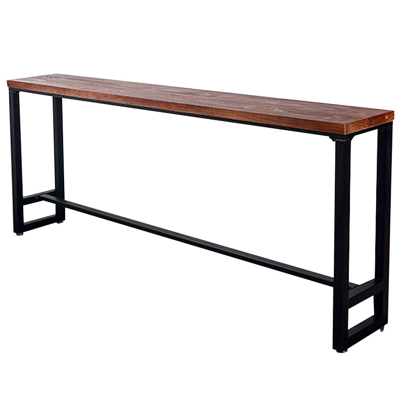 Glam Style Rectangle Bar Table Trestle Base Bar Dining Table for Home