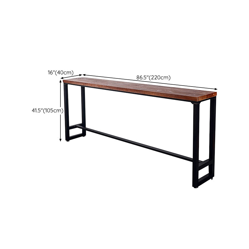 Glam Style Rectangle Bar Table Trestle Base Bar Dining Table for Home