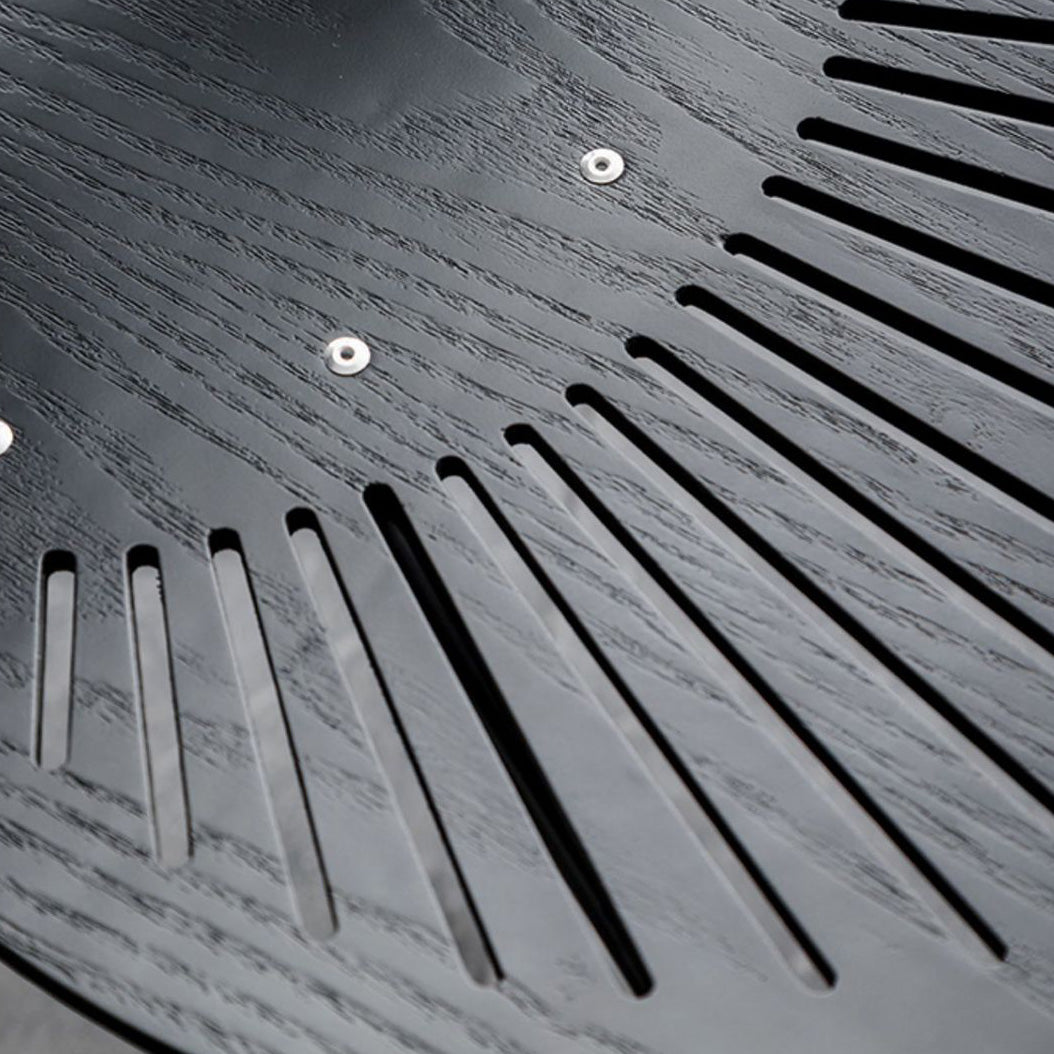 Industrial Style Patio Side Chair Open Back Armless Chair with Black Legs