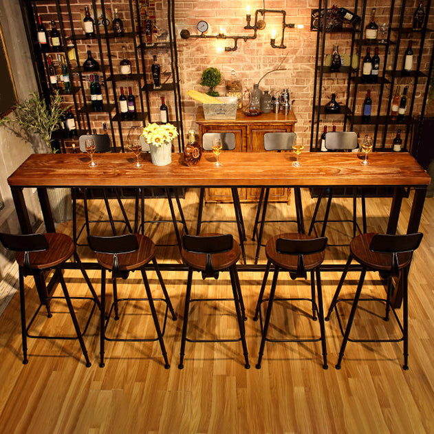 1/4/6/11 Pieces Bar Stool and Table Set Solid Wood Pub Dining Set