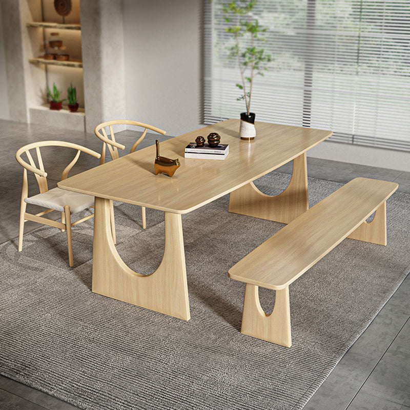 Modern 1/2/4/7 Pieces Dining Set Rectangle Pine Wood Dining Table for Dining Room