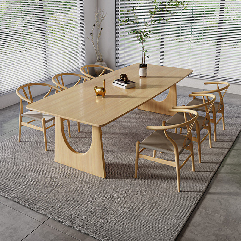 Modern 1/2/4/7 Pieces Dining Set Rectangle Pine Wood Dining Table for Dining Room