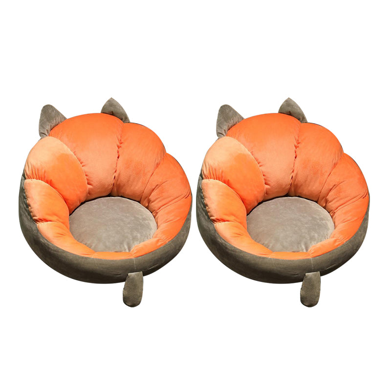 Modern Pouf Ottoman Cotton Upholstered Contrasting Colors Irregular Ottoman