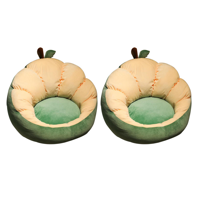 Modern Pouf Ottoman Cotton Upholstered Contrasting Colors Irregular Ottoman