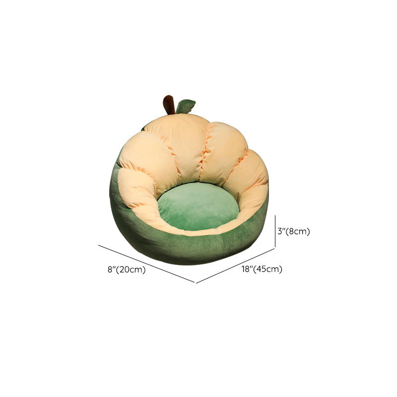 Modern Pouf Ottoman Cotton Upholstered Contrasting Colors Irregular Ottoman