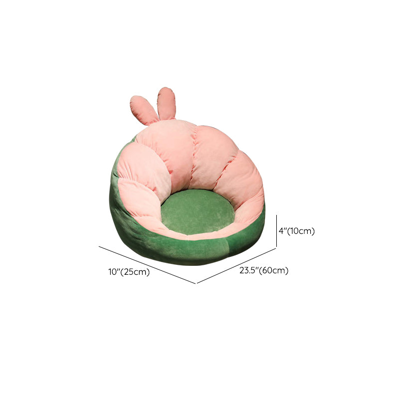 Modern Pouf Ottoman Cotton Upholstered Contrasting Colors Irregular Ottoman