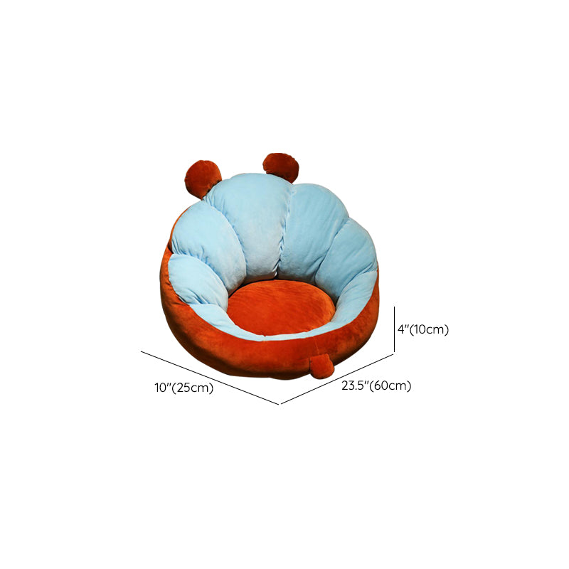 Modern Pouf Ottoman Cotton Upholstered Contrasting Colors Irregular Ottoman