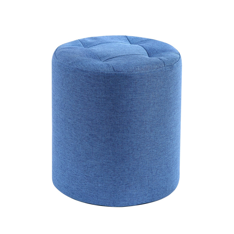 Modern Cotton Pouf Round Stain Resistant Solid Color Pouf for Living Room