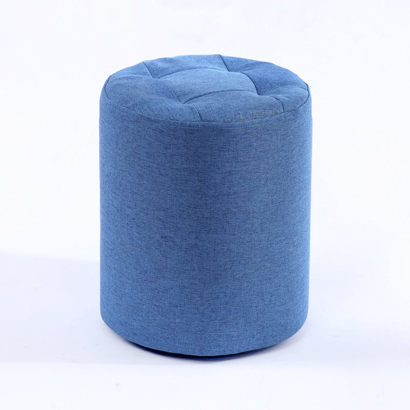 Modern Cotton Pouf Round Stain Resistant Solid Color Pouf for Living Room