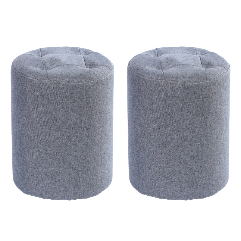 Modern Cotton Pouf Round Stain Resistant Solid Color Pouf for Living Room