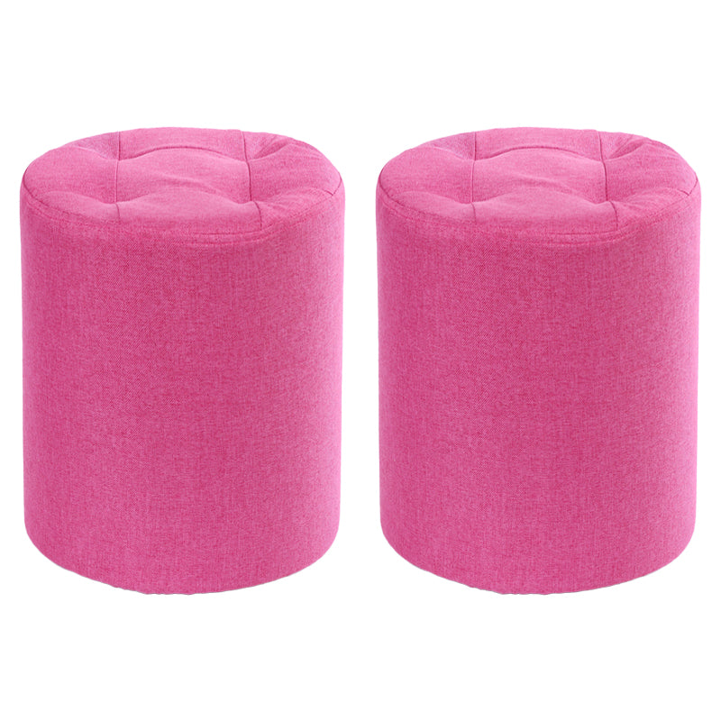 Modern Cotton Pouf Round Stain Resistant Solid Color Pouf for Living Room