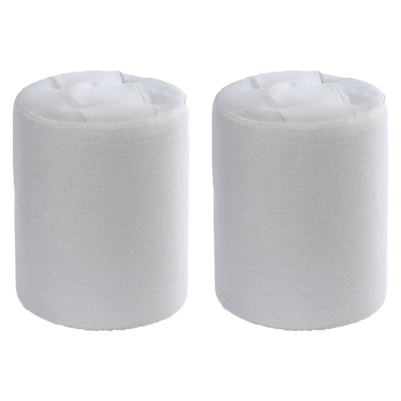 Modern Cotton Pouf Round Stain Resistant Solid Color Pouf for Living Room