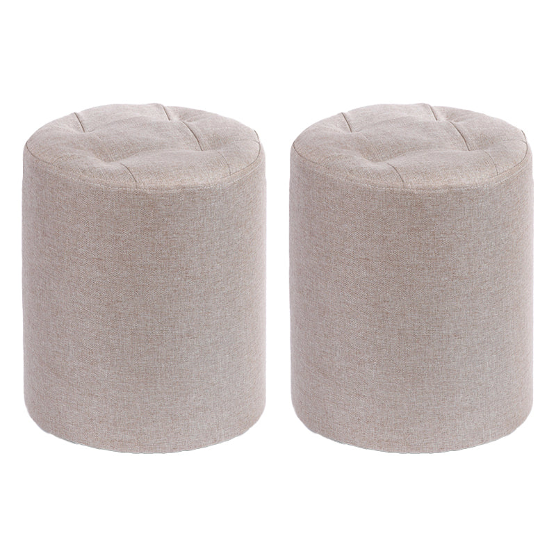 Modern Cotton Pouf Round Stain Resistant Solid Color Pouf for Living Room