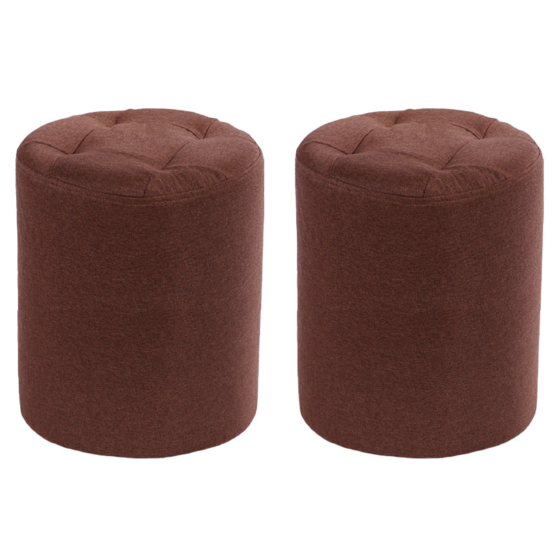 Modern Cotton Pouf Round Stain Resistant Solid Color Pouf for Living Room